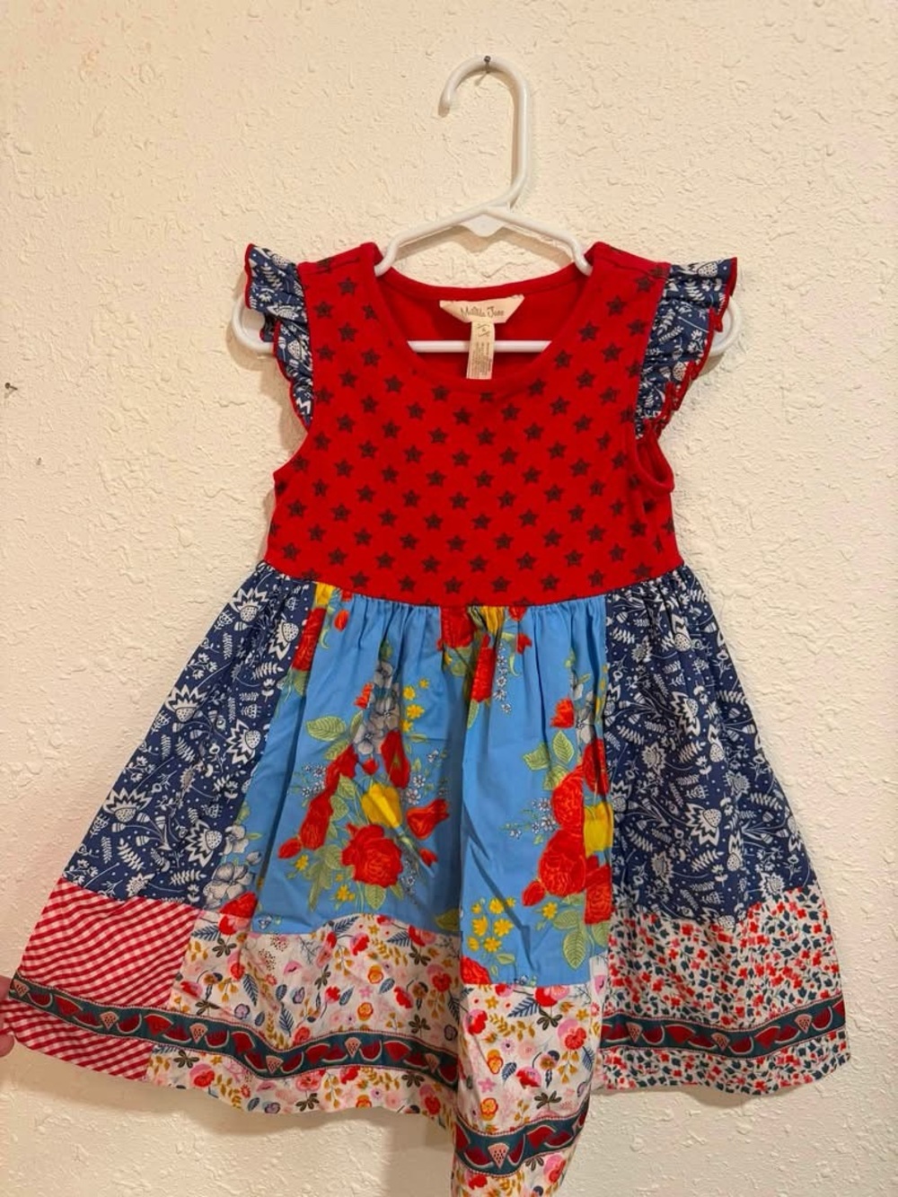 🇺🇸 Matilda Jane Girls Patriotic Floral Dress – Size 4